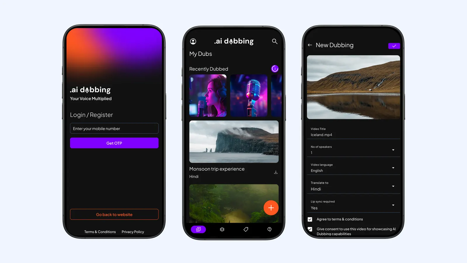 Mobile app for AI media localization
